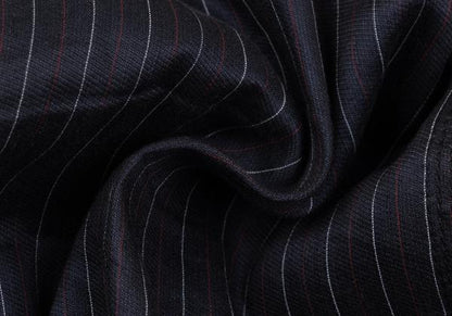 GIORGIO ARMANI Linen Pinstripe Pants Blue Size 44