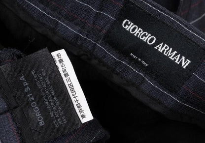 GIORGIO ARMANI Linen Pinstripe Pants Blue Size 44