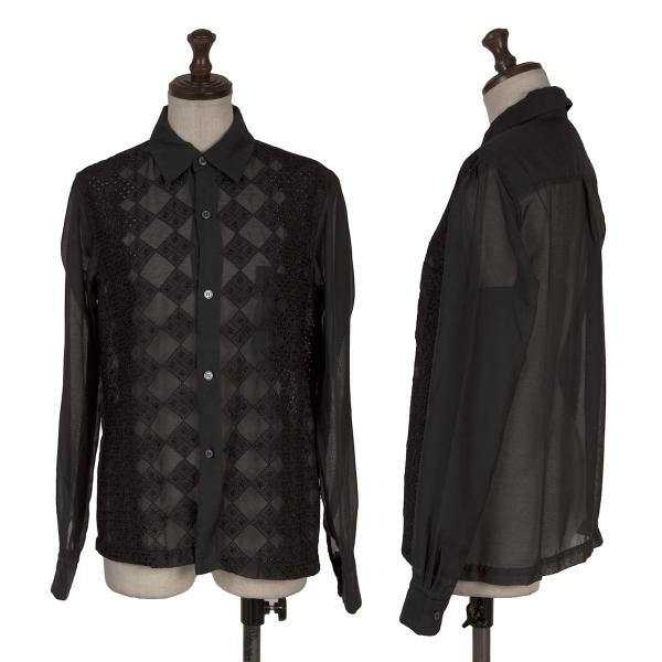 COMME des GARCONS Front Lace Panel Long Shirt Black Size S