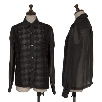COMME des GARCONS Front Lace Panel Long Shirt Black Size S