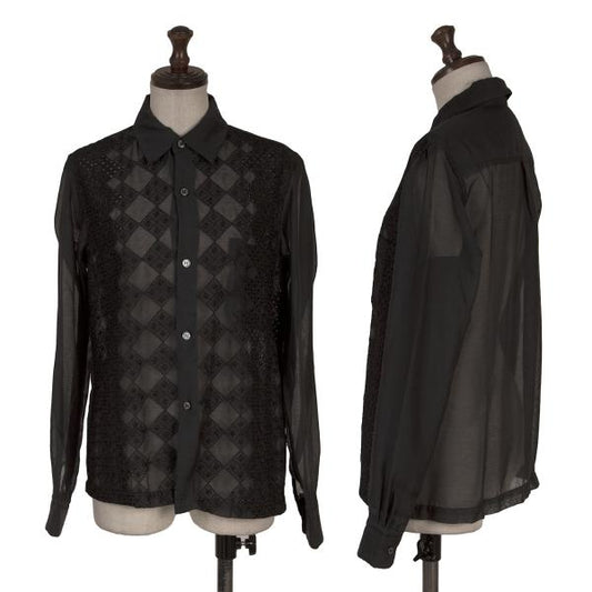 COMME des GARCONS Front Lace Panel Long Shirt Black Size S