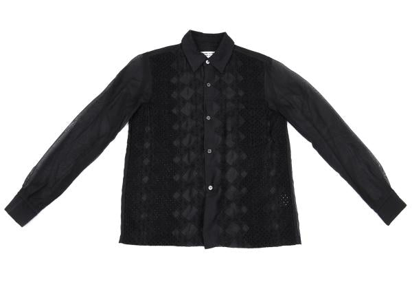 COMME des GARCONS Front Lace Panel Long Shirt Black Size S