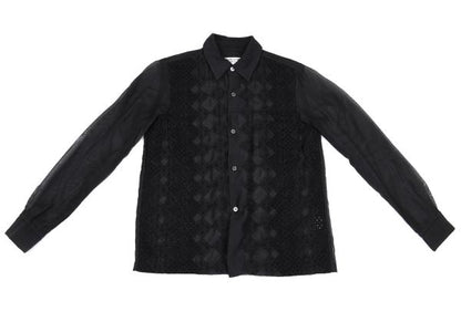 COMME des GARCONS Front Lace Panel Long Shirt Black Size S