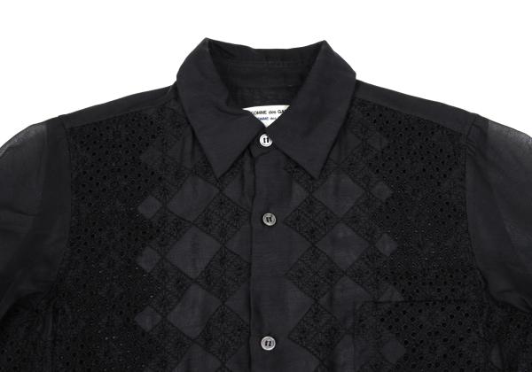 COMME des GARCONS Front Lace Panel Long Shirt Black Size S