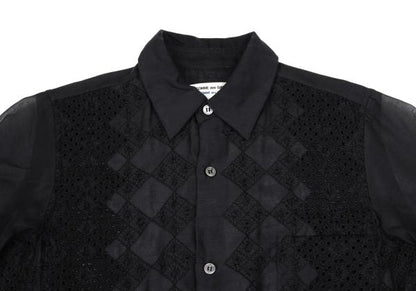 COMME des GARCONS Front Lace Panel Long Shirt Black Size S