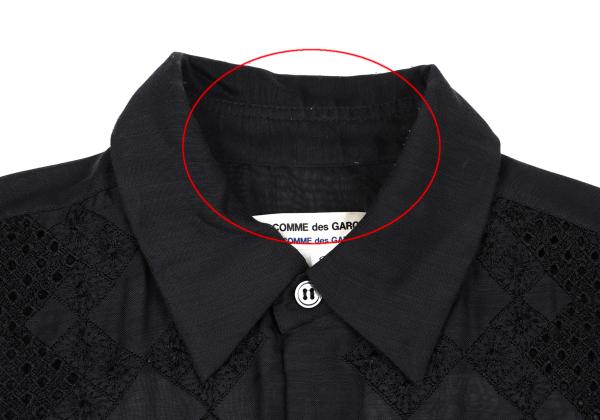 COMME des GARCONS Front Lace Panel Long Shirt Black Size S