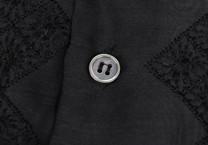 COMME des GARCONS Front Lace Panel Long Shirt Black Size S