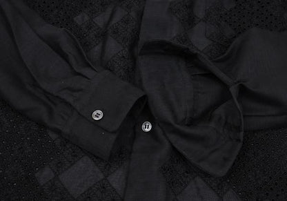 COMME des GARCONS Front Lace Panel Long Shirt Black Size S