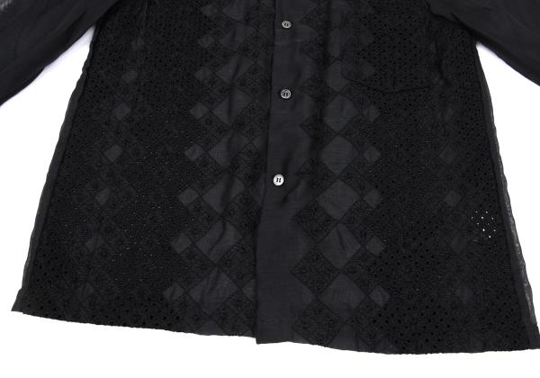 COMME des GARCONS Front Lace Panel Long Shirt Black Size S