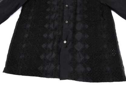 COMME des GARCONS Front Lace Panel Long Shirt Black Size S