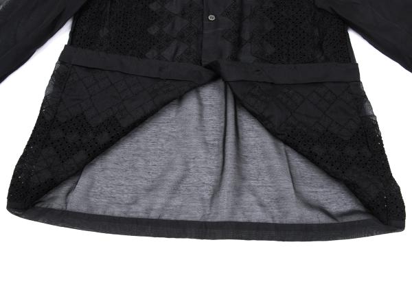 COMME des GARCONS Front Lace Panel Long Shirt Black Size S