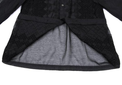 COMME des GARCONS Front Lace Panel Long Shirt Black Size S
