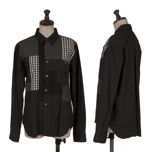 BLACK COMME des GARCONS Mixed Patch Long Shirt Black Size S