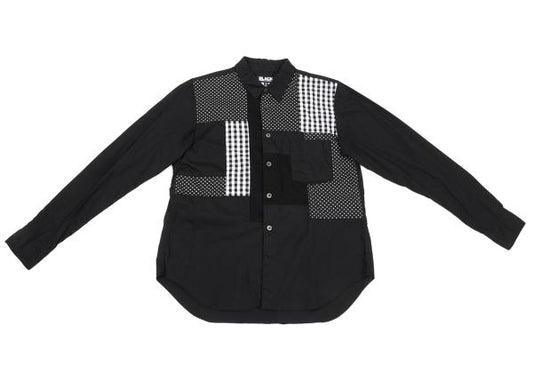 BLACK COMME des GARCONS Mixed Patch Long Shirt Black Size S