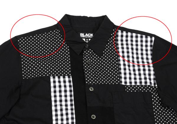 BLACK COMME des GARCONS Mixed Patch Long Shirt Black Size S