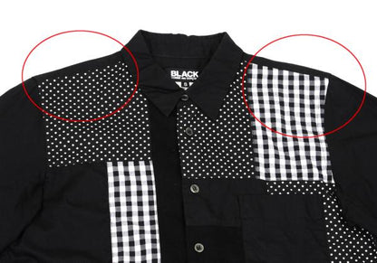 BLACK COMME des GARCONS Mixed Patch Long Shirt Black Size S