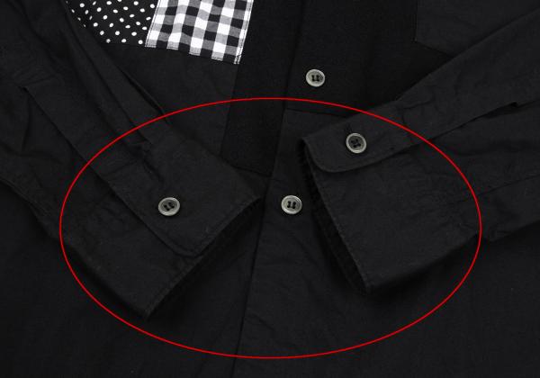 BLACK COMME des GARCONS Mixed Patch Long Shirt Black Size S