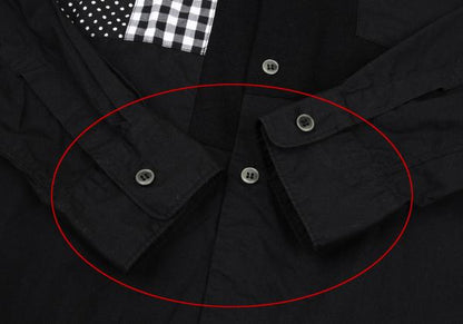 BLACK COMME des GARCONS Mixed Patch Long Shirt Black Size S