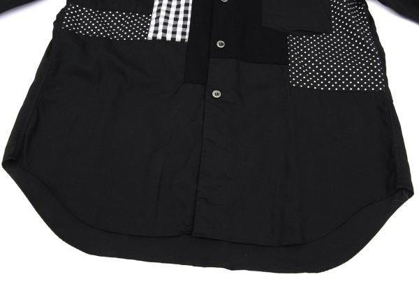 BLACK COMME des GARCONS Mixed Patch Long Shirt Black Size S