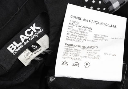 BLACK COMME des GARCONS Mixed Patch Long Shirt Black Size S