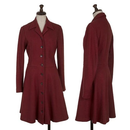 JUNIOR GAULTIER Wool Half Coat Red Purple Size 40