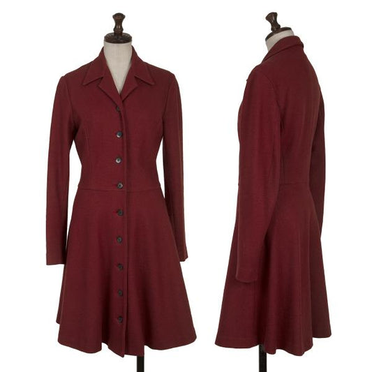 JUNIOR GAULTIER Wool Half Coat Red Purple Size 40
