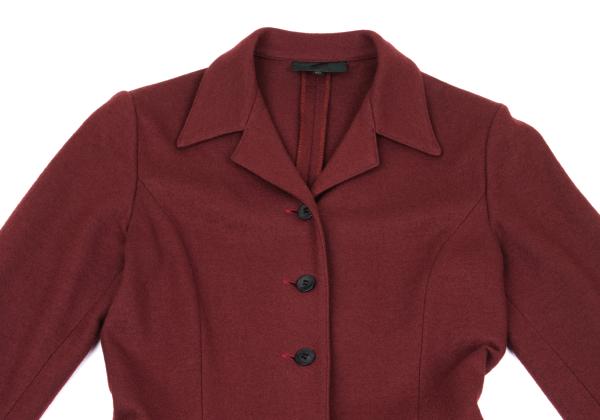 JUNIOR GAULTIER Wool Half Coat Red Purple Size 40