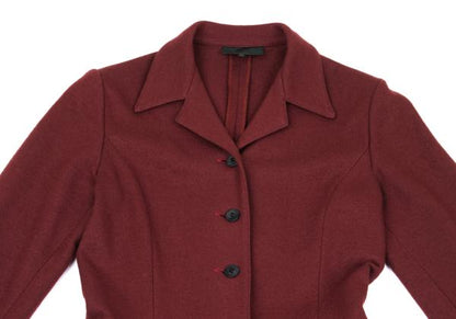 JUNIOR GAULTIER Wool Half Coat Red Purple Size 40