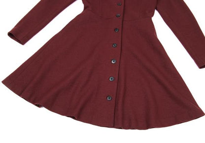 JUNIOR GAULTIER Wool Half Coat Red Purple Size 40
