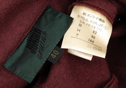 JUNIOR GAULTIER Wool Half Coat Red Purple Size 40