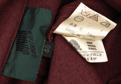 JUNIOR GAULTIER Wool Half Coat Red Purple Size 40