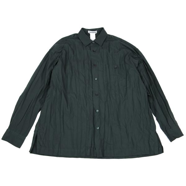ISSEY MIYAKE MEN Wrinkle Pleated Shirt Blue Gray Size M