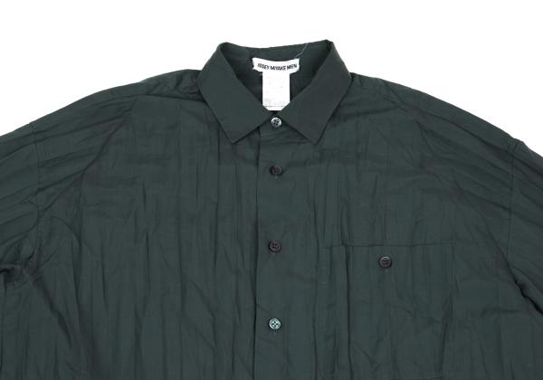 ISSEY MIYAKE MEN Wrinkle Pleated Shirt Blue Gray Size M