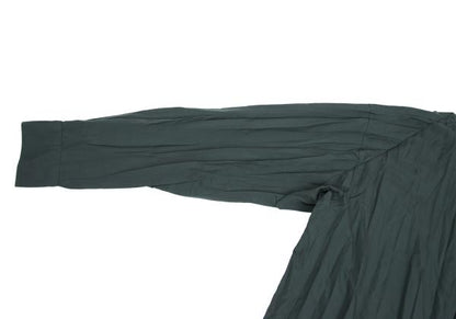 ISSEY MIYAKE MEN Wrinkle Pleated Shirt Blue Gray Size M