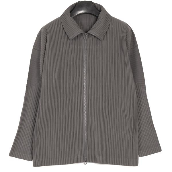 HOMME PLISSE ISSEY MIYAKE Pleated Double Jacket Gray Size 3