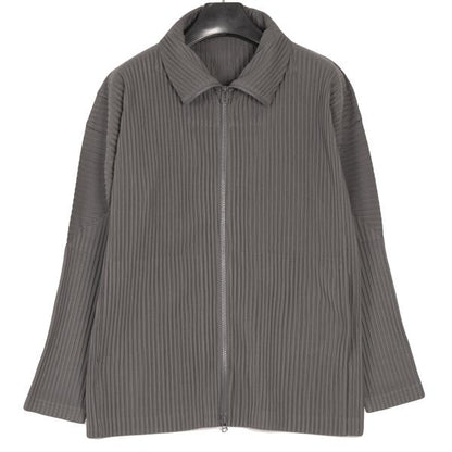 HOMME PLISSE ISSEY MIYAKE Pleated Double Jacket Gray Size 3