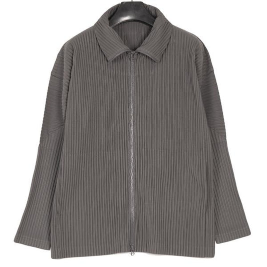 HOMME PLISSE ISSEY MIYAKE Pleated Double Jacket Gray Size 3