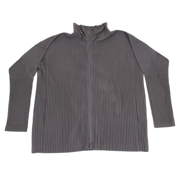 HOMME PLISSE ISSEY MIYAKE Pleated Double Jacket Gray Size 3
