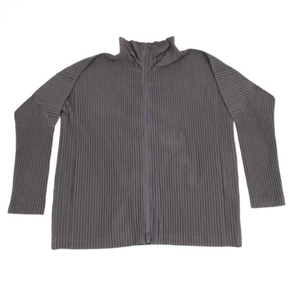 HOMME PLISSE ISSEY MIYAKE Pleated Double Jacket Gray Size 3