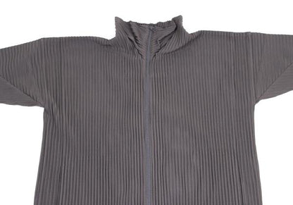 HOMME PLISSE ISSEY MIYAKE Pleated Double Jacket Gray Size 3