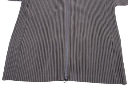HOMME PLISSE ISSEY MIYAKE Pleated Double Jacket Gray Size 3