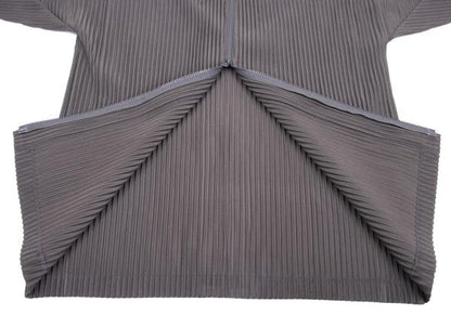 HOMME PLISSE ISSEY MIYAKE Pleated Double Jacket Gray Size 3