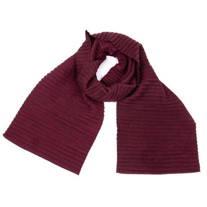 HOMME PLISSE ISSEY MIYAKE Pleated Scarf Maroon Poly Rayon