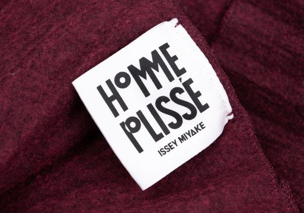 HOMME PLISSE ISSEY MIYAKE Pleated Scarf Maroon Poly Rayon
