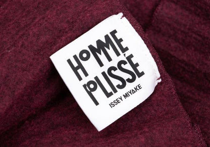 HOMME PLISSE ISSEY MIYAKE Pleated Scarf Maroon Poly Rayon