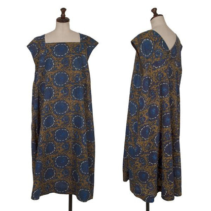 45rpm Indigo Floral Sleeveless Cotton Dress Blue Size 3