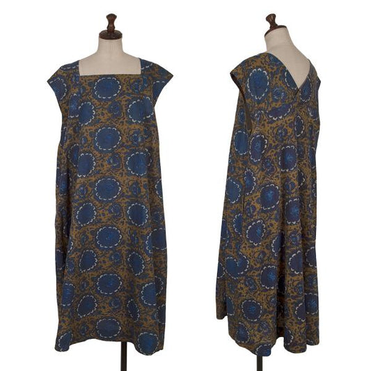 45rpm Indigo Floral Sleeveless Cotton Dress Blue Size 3