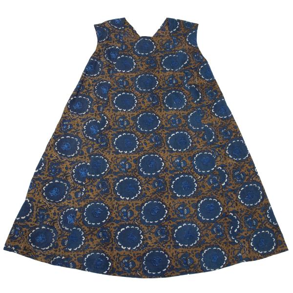 45rpm Indigo Floral Sleeveless Cotton Dress Blue Size 3