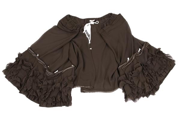 COMME des GARCONS Frill Wide Sleeve Cardigan Brown Size S