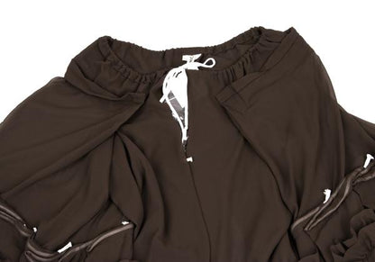 COMME des GARCONS Frill Wide Sleeve Cardigan Brown Size S